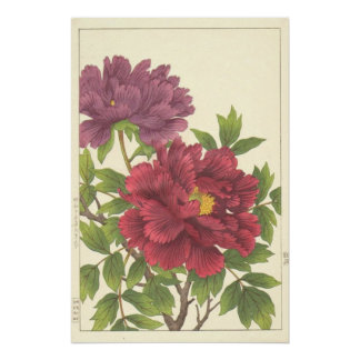 Nishimura Hodo Pioen Japanse Bloemen Print Perfect Poster