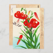 Nishimura Hodo Tiger Lilies shin hanga bloemen Briefkaart (Voorkant / Achterkant)