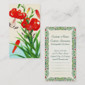 Nishimura Hodo Tiger Lilies shin hanga bloemen Visitekaartje (Voorkant / Achterkant)