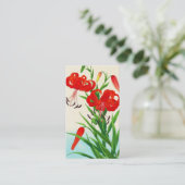 Nishimura Hodo Tiger Lilies shin hanga bloemen Visitekaartje (Staand voorkant)