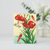 Nishimura Hodo Tiger Lilies Shin Hanga Flowers Briefkaart (Staand voorkant)