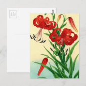 Nishimura Hodo Tiger Lilies Shin Hanga Flowers Briefkaart (Voorkant / Achterkant)