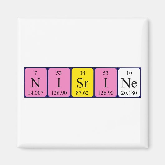 Nisrine periodieke table name magnet (Voorkant)