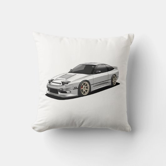 Nissan 240sx handgetekende kunst kussen (Voorkant)