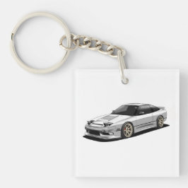 Nissan 240sx handgetekende kunst sleutelhanger