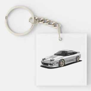 Nissan 240sx handgetekende kunst  sleutelhanger