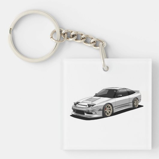 Nissan 240sx handgetekende kunst sleutelhanger (voorkant)