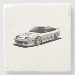 Nissan 240sx handgetekende kunst stenen onderzetter