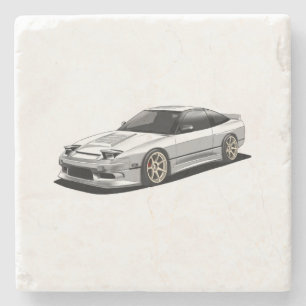 Nissan 240sx handgetekende kunst stenen onderzetter