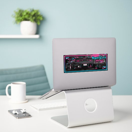 Nissan 240sx S13 Sticker (Laptop op bureau)