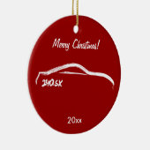 Nissan 240SX wit silhouet Keramisch Ornament (Rechts)