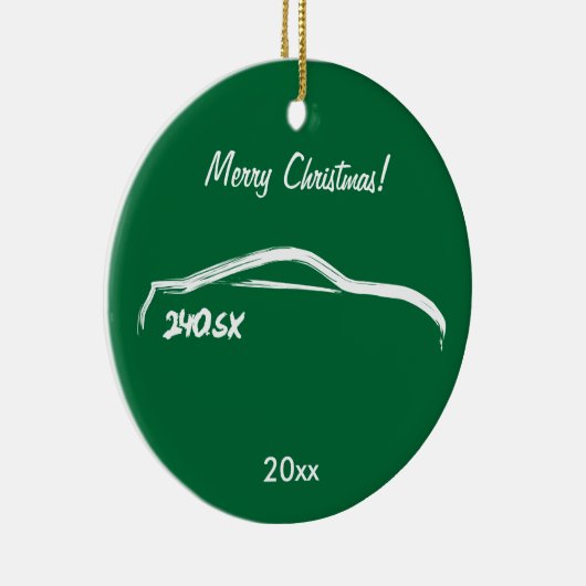 Nissan 240SX wit silhouet Keramisch Ornament (Rechts)