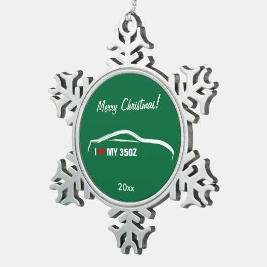 Nissan 350Z - Ik hou van mijn 350Z Tin Sneeuwvlok Ornament (Rechts)