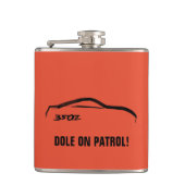 Nissan 350Z op Tango-Sinaasappel Heupfles (Voorkant)