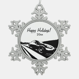 Nissan 350Z Rolling shot Tin Sneeuwvlok Ornament