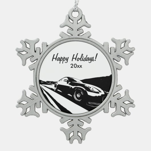 Nissan 350Z Rolling shot Tin Sneeuwvlok Ornament (Voorkant)