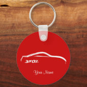 Nissan 350Z Witte Logo penseelstreek Sleutelhanger (Voorkant)