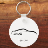 Nissan 370Z Logo met zwarte achtergrond (wit/zwart Sleutelhanger (Voorkant)