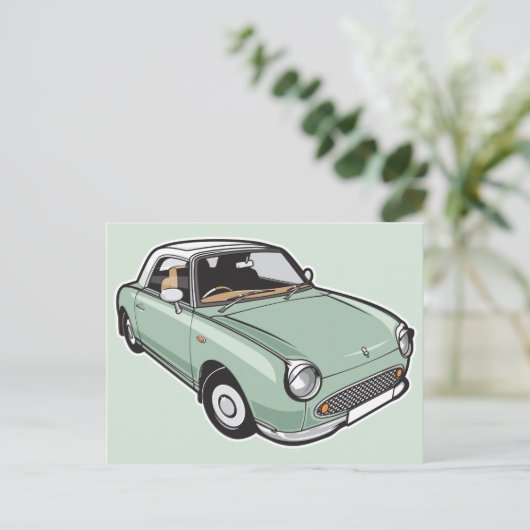 Nissan Figaro Emerald Green Briefkaart (Staand voorkant)