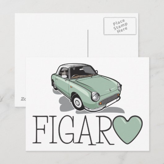 Nissan Figaro Emerald Green Briefkaart (Voorkant / Achterkant)