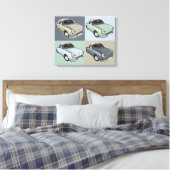 Nissan Figaro in vier kleuren Canvas Afdruk (Insitu (Slaapkamer))