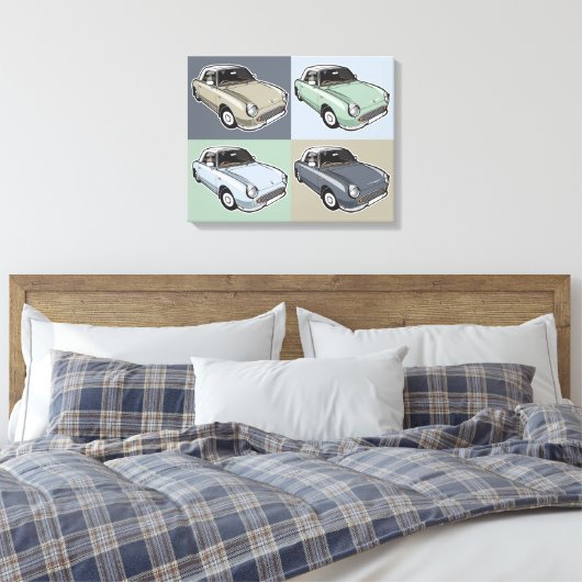 Nissan Figaro in vier kleuren Canvas Afdruk (Insitu (Slaapkamer))