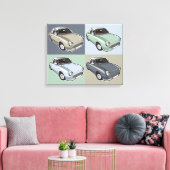 Nissan Figaro in vier kleuren Canvas Afdruk (Insitu (Woonkamer))