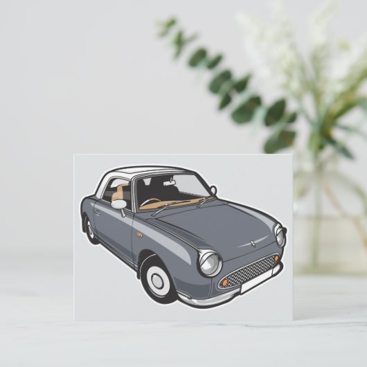 Nissan Figaro Lapiz Gray Briefkaart (Staand voorkant)