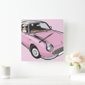 Nissan Figaro Pink Vierkante Klok (Huis)