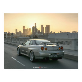 NISSAN GT-R34 SKYLINE IN VERLIES ANGELES FOTO AFDRUK
