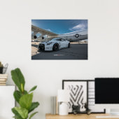Nissan GT-R35 LibertyWalk Widebody with Plane Poster (Thuiskantoor)