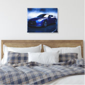 Nissan GT-R Blauwe Kwaliteit Canvas Afdruk (Insitu (Slaapkamer))
