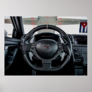Nissan GT-R Carbon Fiber Cockpit en HID Poster