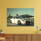NISSAN GT-R LIBERTY WALK MET SR-71 BLACKBIRD CANVAS AFDRUK (Insitu (Woonkamer))