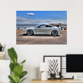 Nissan GT-R op Paradise Cove Poster (Thuiskantoor)