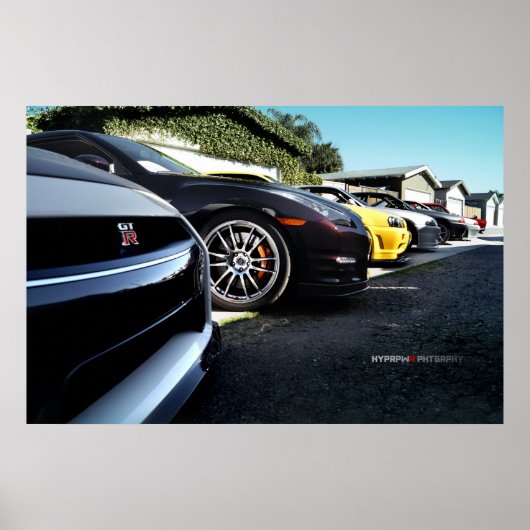 Nissan GT-R Skyline Photo Shoot R35, R34, R33, R32 Poster (Voorkant)