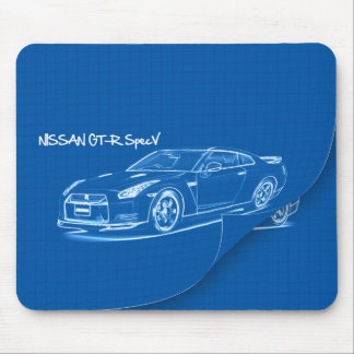 Nissan GT-R SpecV Blueprint Mousepad Muismat