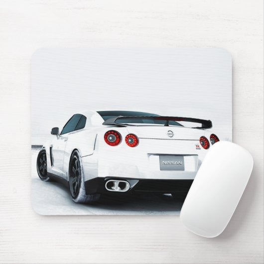 Nissan GT-R White Muismat (Met muis)