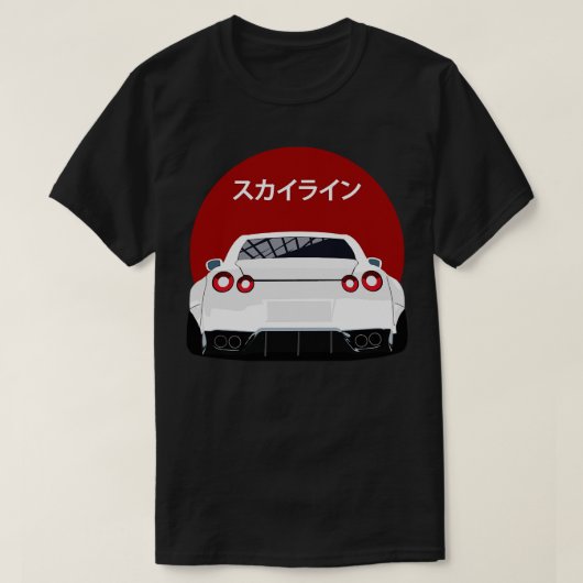 Nissan GTR r35 Terug Uitzicht T-shirt (Design voorkant)