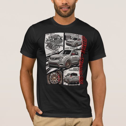 Nissan Juke Nismo RS JDM Manga Paneel T-shirt (Voorkant)