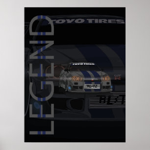 Nissan R34 GT-R Legend Poster