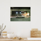 Nissan Skyline GT-R34 in het centrum van Los Angel Poster (Keuken)