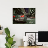 Nissan Skyline GT-R34 in het centrum van Los Angel Poster (Thuiskantoor)