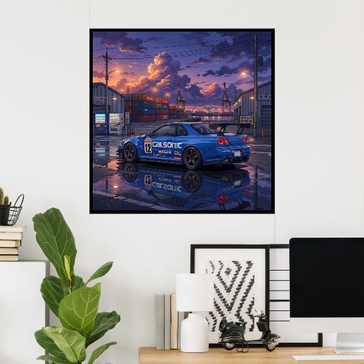 Nissan Skyline GT-R R34 Poster (Thuiskantoor)