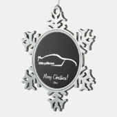 Nissan Skyline GT-R Tin Sneeuwvlok Ornament (Rechts)