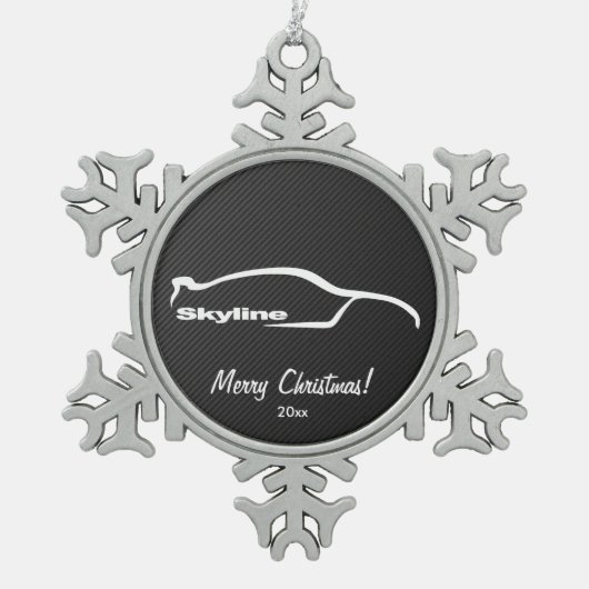 Nissan Skyline GT-R Tin Sneeuwvlok Ornament (Voorkant)