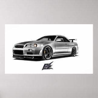 nissan skyline gtr34 poster
