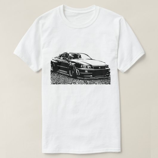 Nissan Skyline GTR34 vectorAfbeelding T-shirt (Design voorkant)