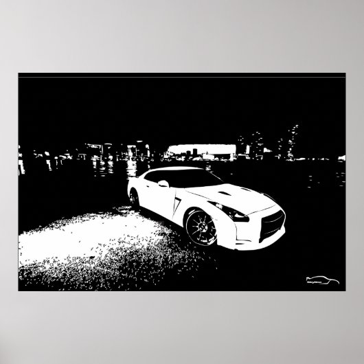 Nissan Skyline GTR City Shot Poster (Voorkant)