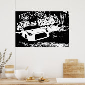 Nissan Skyline GTR met Graffiti Backdrop Poster (Keuken)